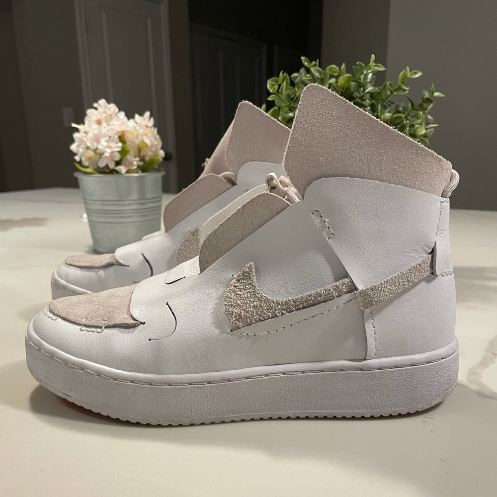 Nike vandalized xl white/ orange and blue high top